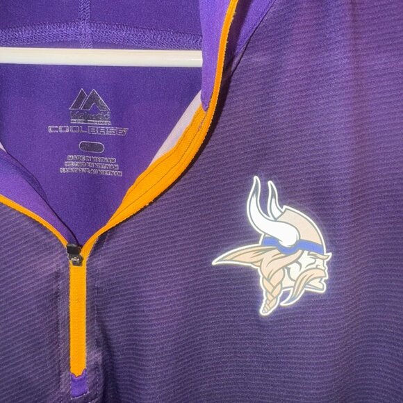 Minnesota Vikings Majestic Cool Base 1/2 Zip Pullover Men L Purple - Picture 4 of 6